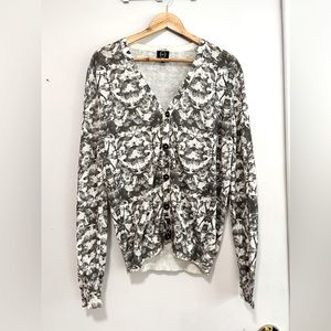 McQ By Alexander McQueen Grey Bleached Fly Printed Cotton Cardigan